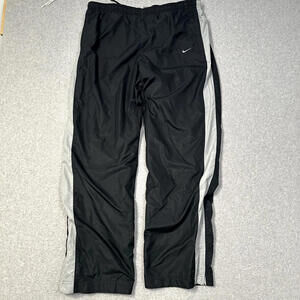 nike track pants mens L black striped vintage y2k lined grunge skater wide leg